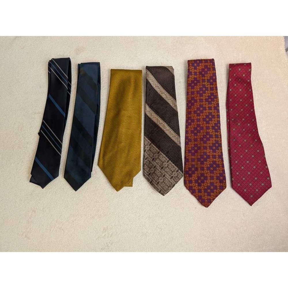 Wembley Lot of 6 Vintage Ties - Stripes Geometric Patterns - Mens Neckwear